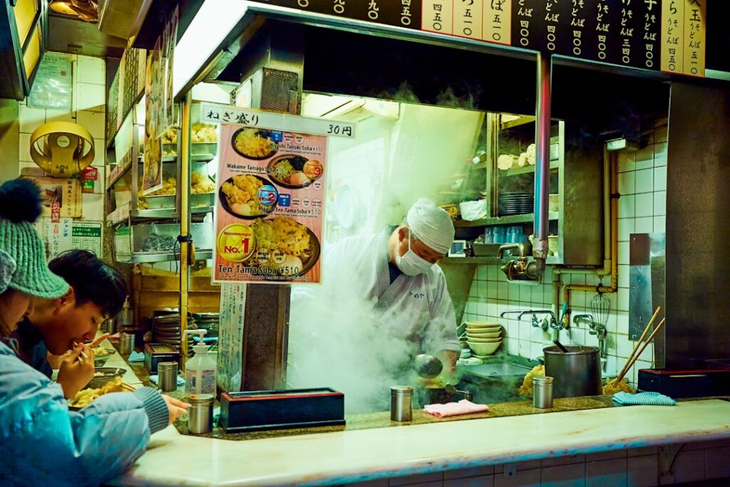 Cold soba and chilled tofu in Tokyo